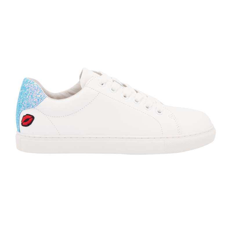 Baskets en cuir Simone glitter ciel