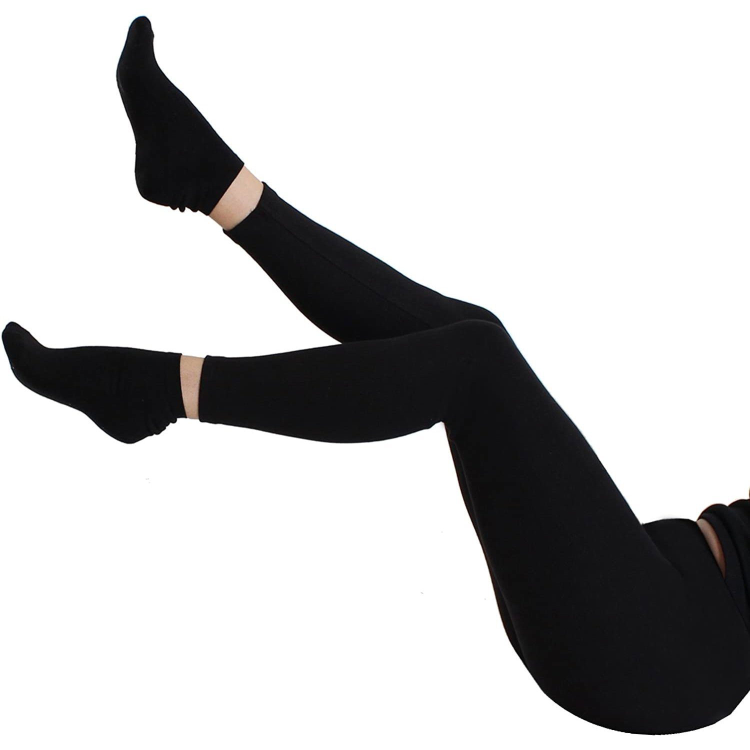 BRUBAKER Leggings Damen Leggings aus weicher Baumwolle - Schwarz - Weich und bequem (Weich und Bequem für Herbst und Winter, 1, 1-tlg., Yeyo by RIPP) Für Freizeit, Sport, Fitness oder Yoga