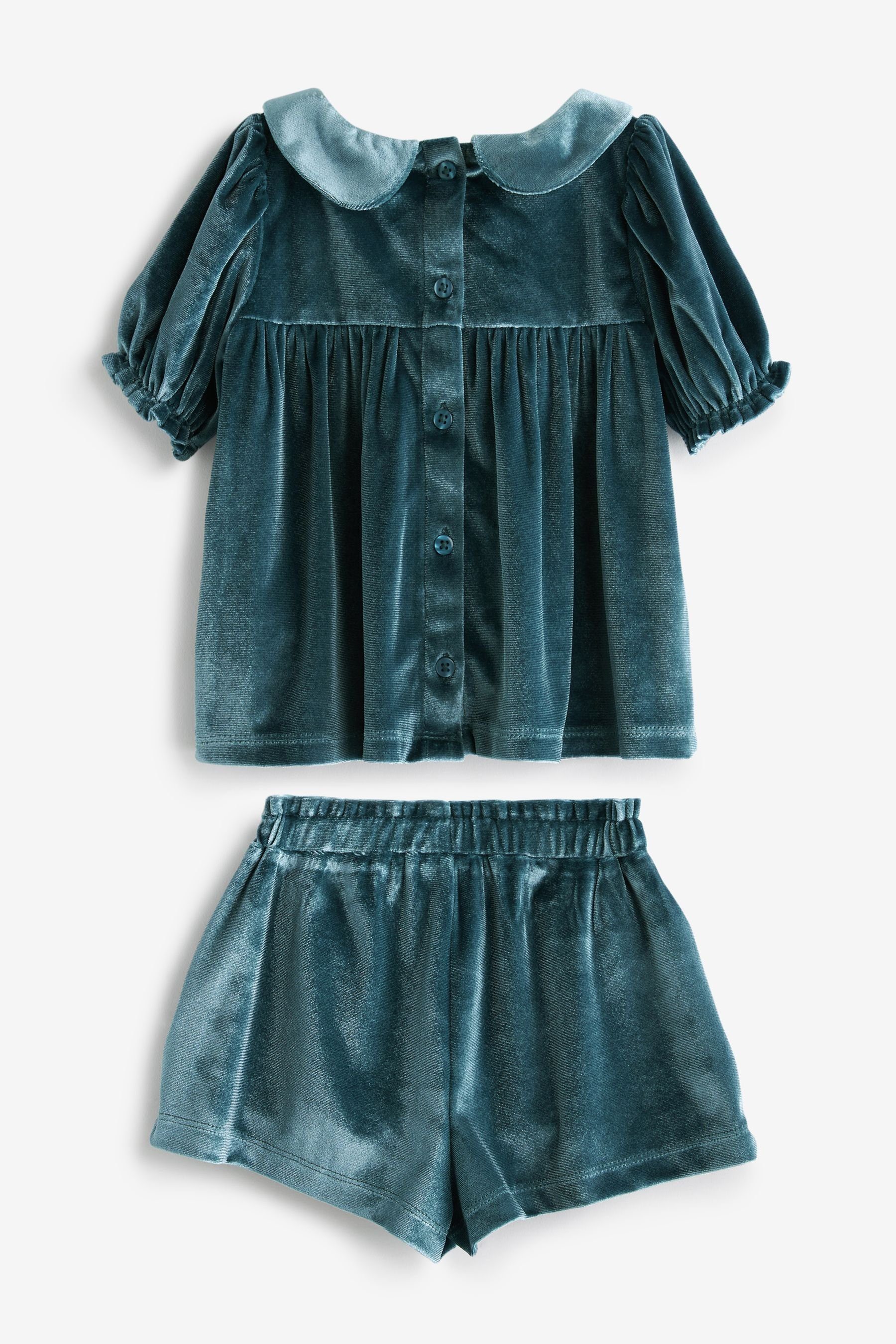 Next Langarmbluse Shorts und Bluse aus Samt (2-tlg)