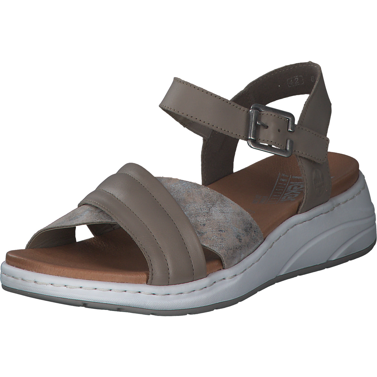 Rieker 64301, Keilsandaletten, Damen, seal/rose-metallic