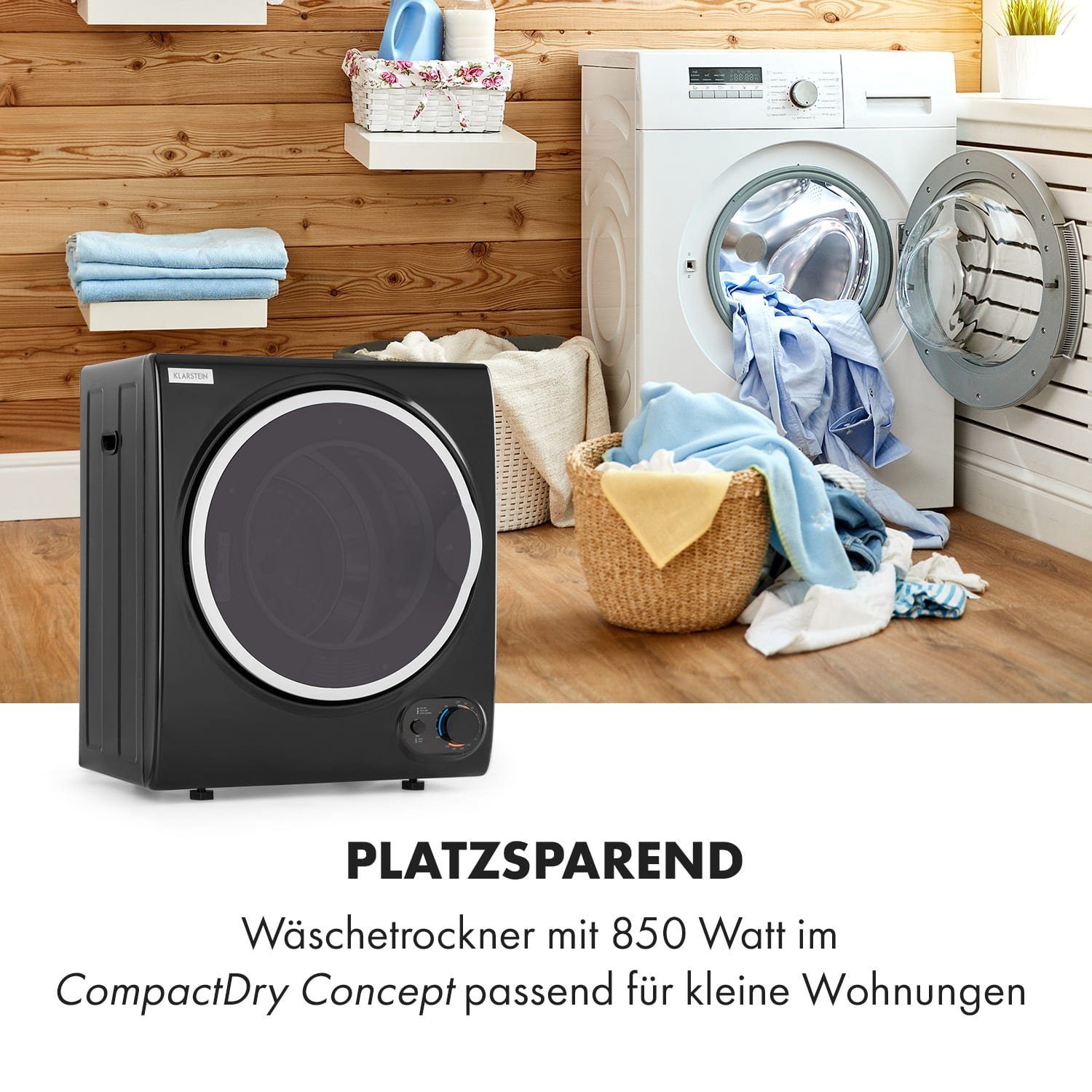 Klarstein Ablufttrockner MNW8-Jet set 2500-BL Jet Set 2500, 2.5 kg