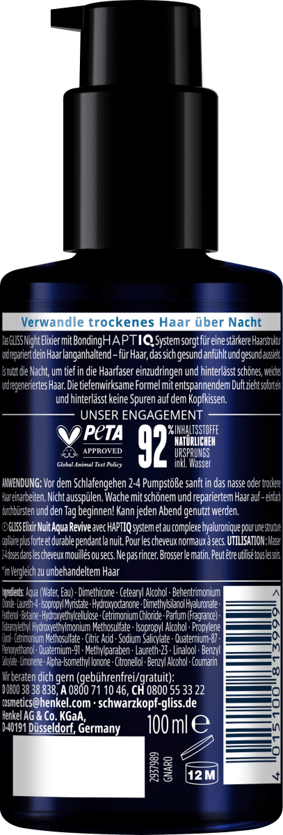 Haarkur Night Elixier Aqua Revive, 100 ml