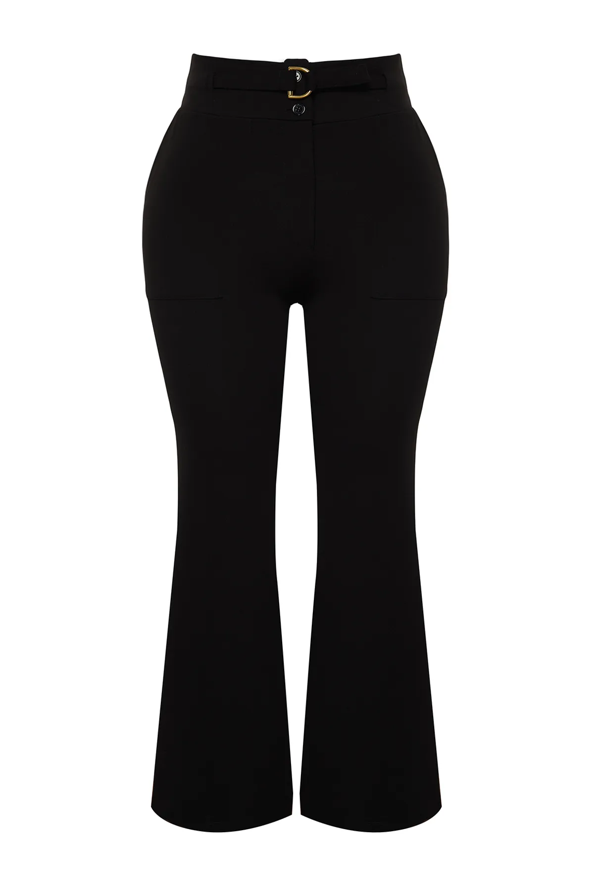 Trendyol Curve  Schwarze Schlaghose mit hoher Taille - TBBSS24AR00030