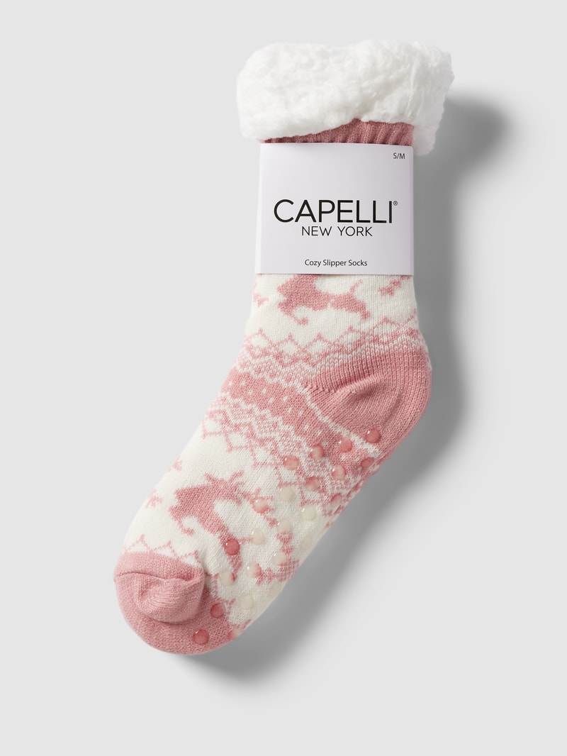 Socken in Strick-Optik in altrosa
