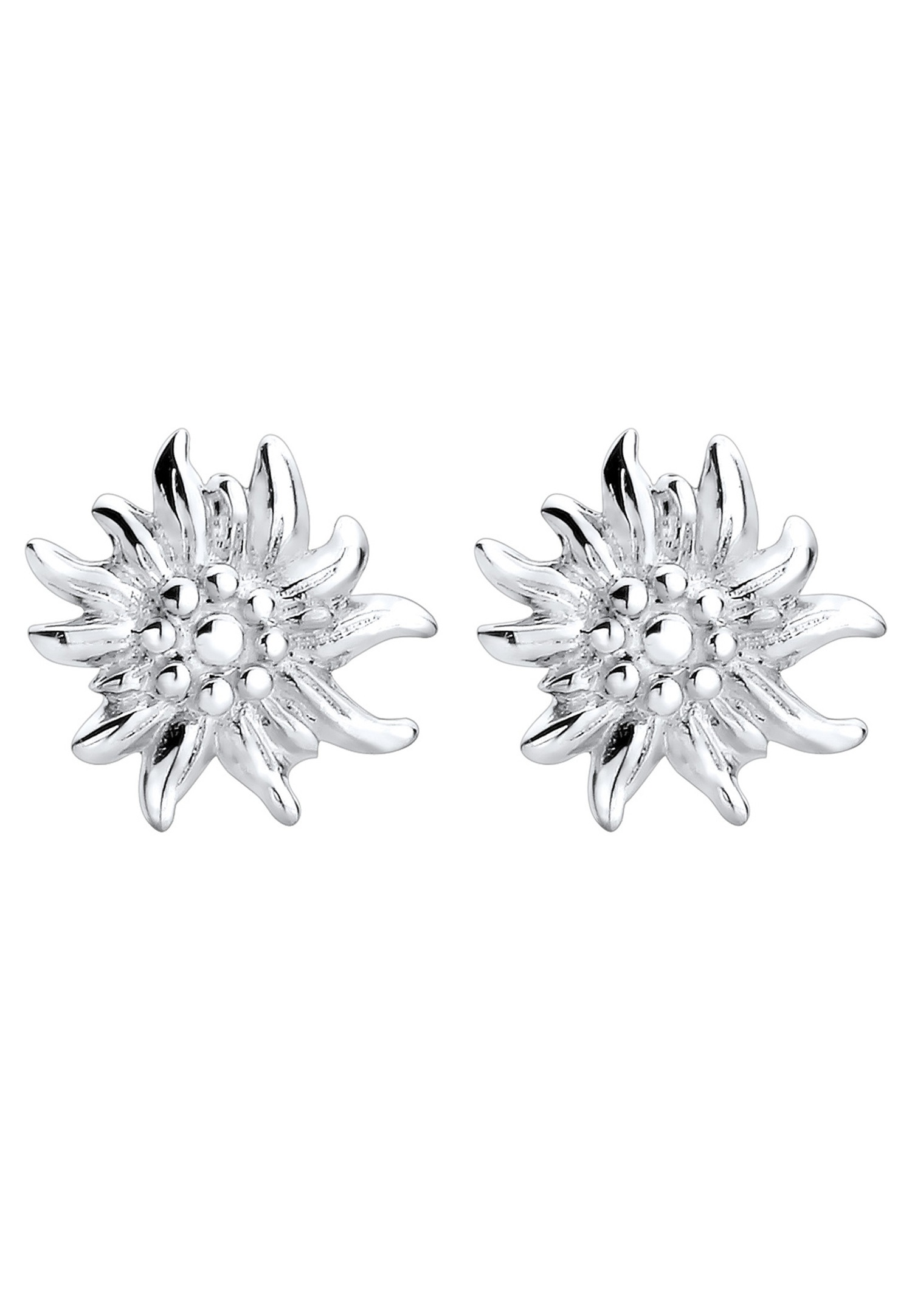 Orecchini a lobo tradizionali da donna Elli con stella alpina in argento sterling 925