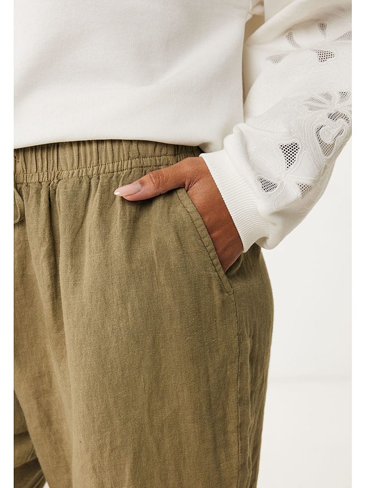 Mexx Leinen-Hose in Khaki günstig kaufen
