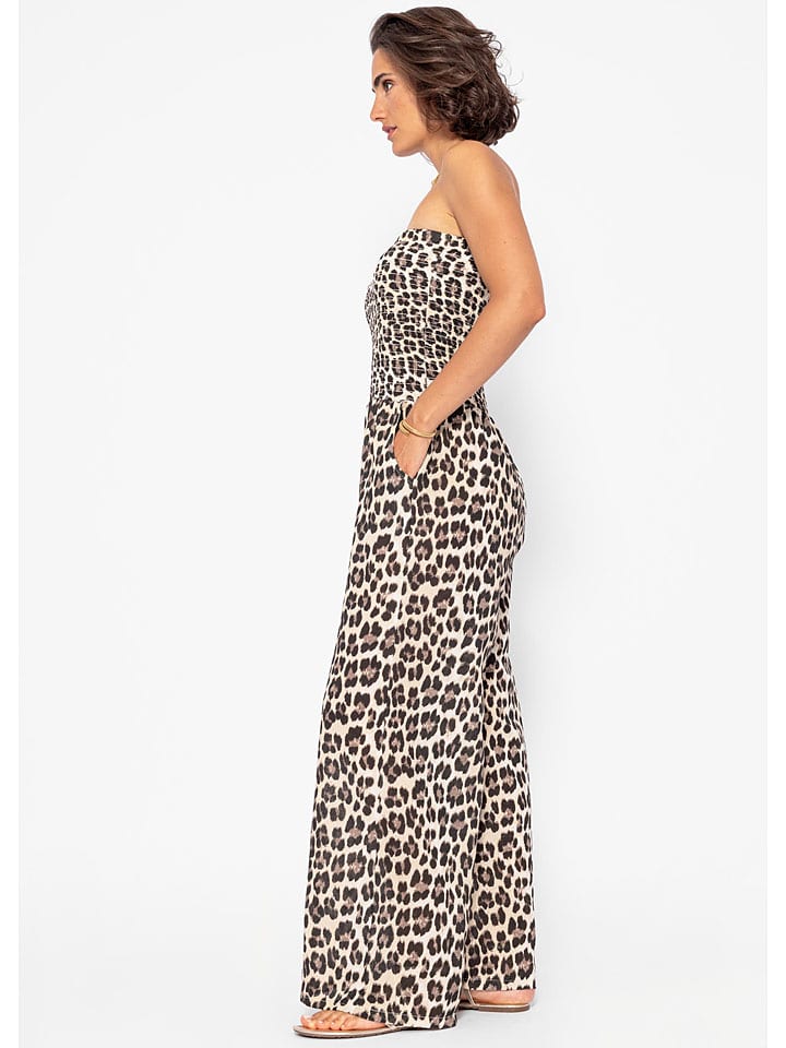 SASSYCLASSY Jumpsuit in Creme/ Braun günstig kaufen