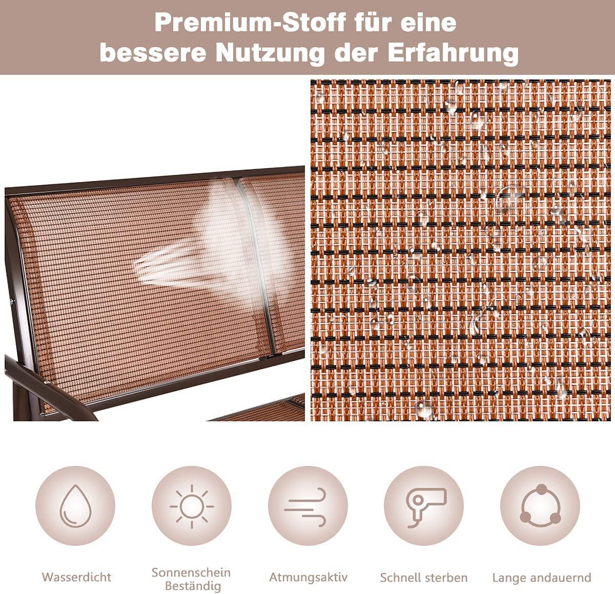 KOMFOTTEU Schaukelstuhl Doppel Gartenstuhl