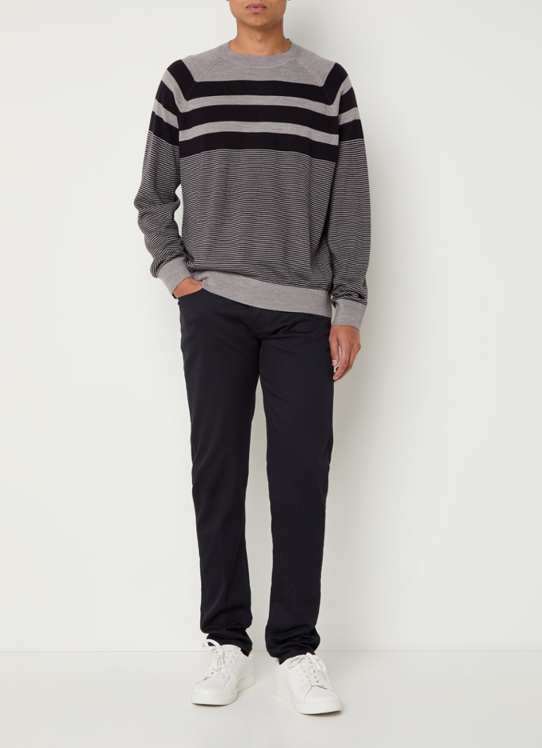 Maglione a righe in maglia fine di misto lana merino Armani Exchange
