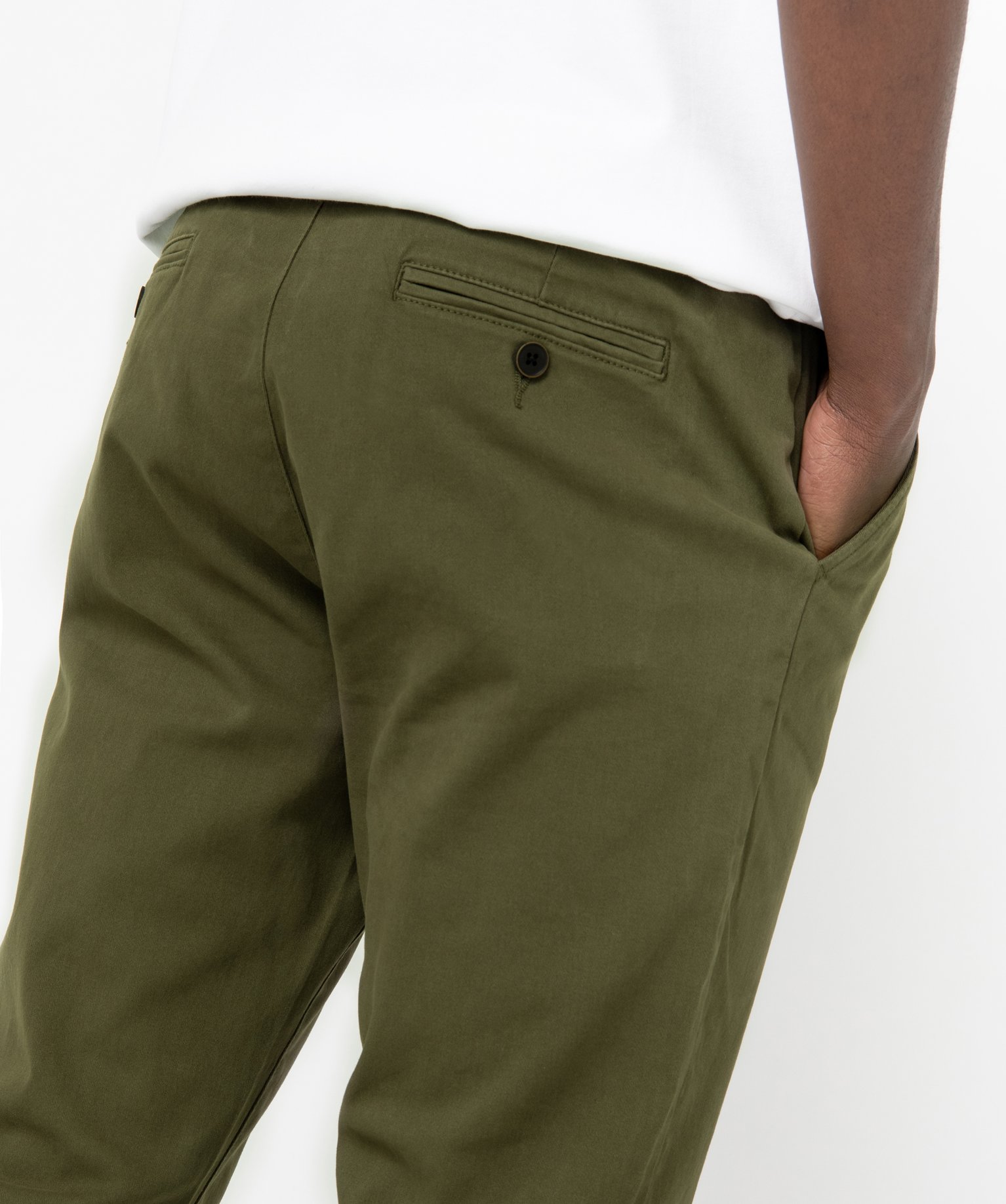 Pantalon chino en coton stretch homme kaki | GEMO