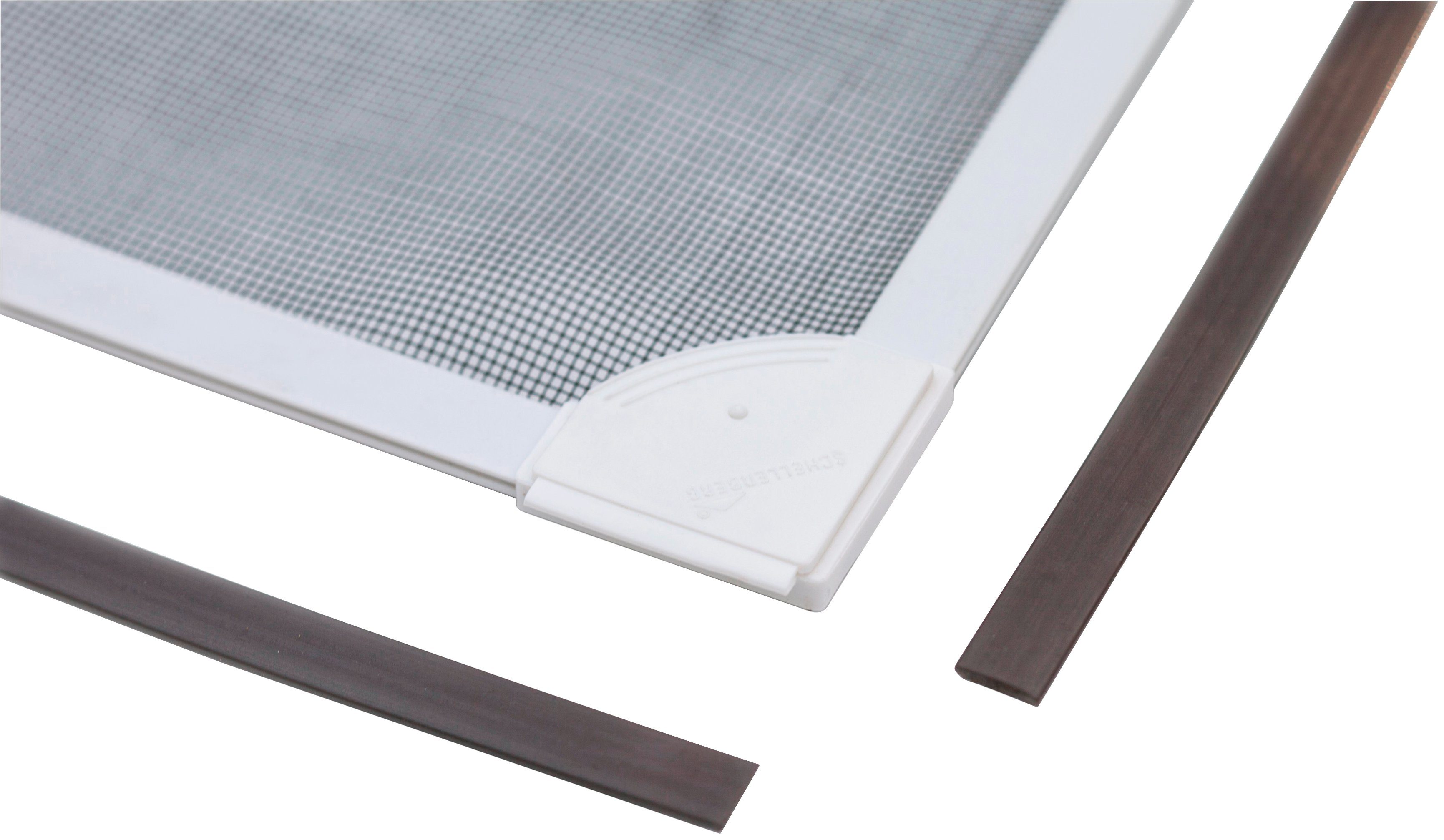 SCHELLENBERG Insektenschutz-Fensterrahmen Fliegengitter Magnetrahmen mit Pollenschutz, Insektenschutz Fenster, 100 x 120 cm, weiß, 50743