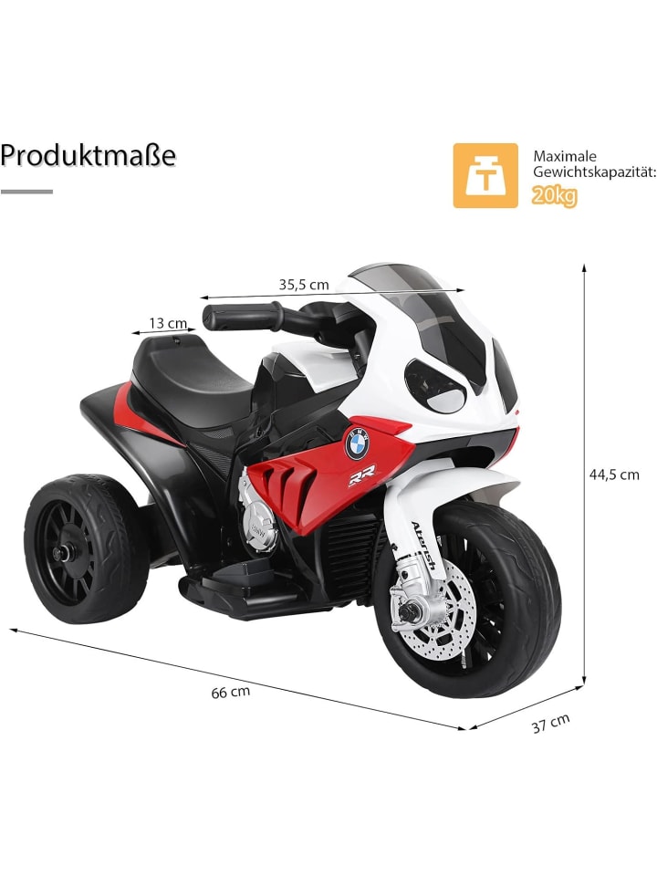 COSTWAY 6V Elektro Motorrad BMW von 18-36 Monaten in Rot günstig kaufen 66 cm