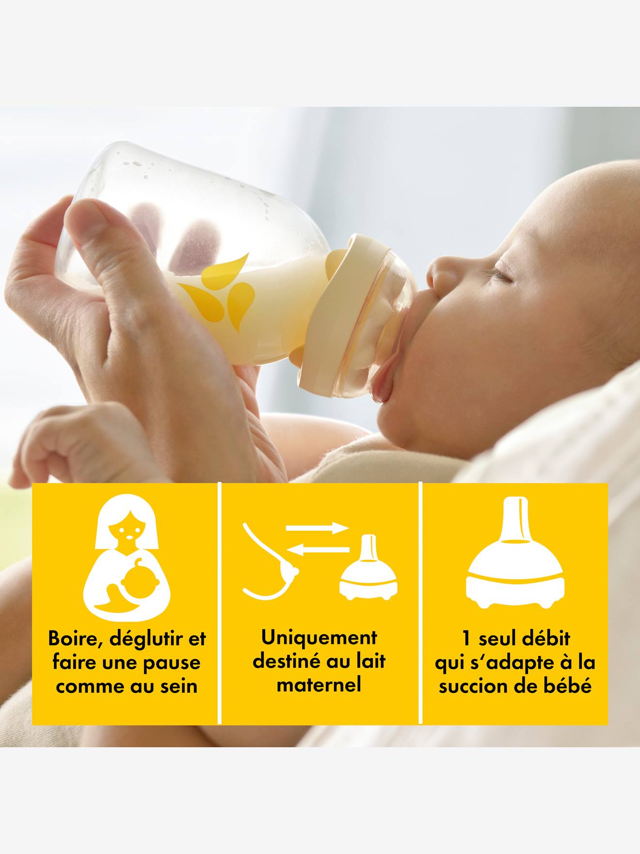 Biberon 150 ml avec embout d’alimentation Calma® MEDELA transparent
