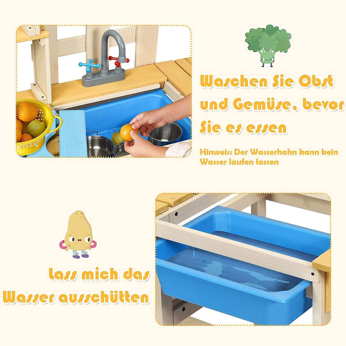 Spielküche Tannenholz Innen- & Außenbereich