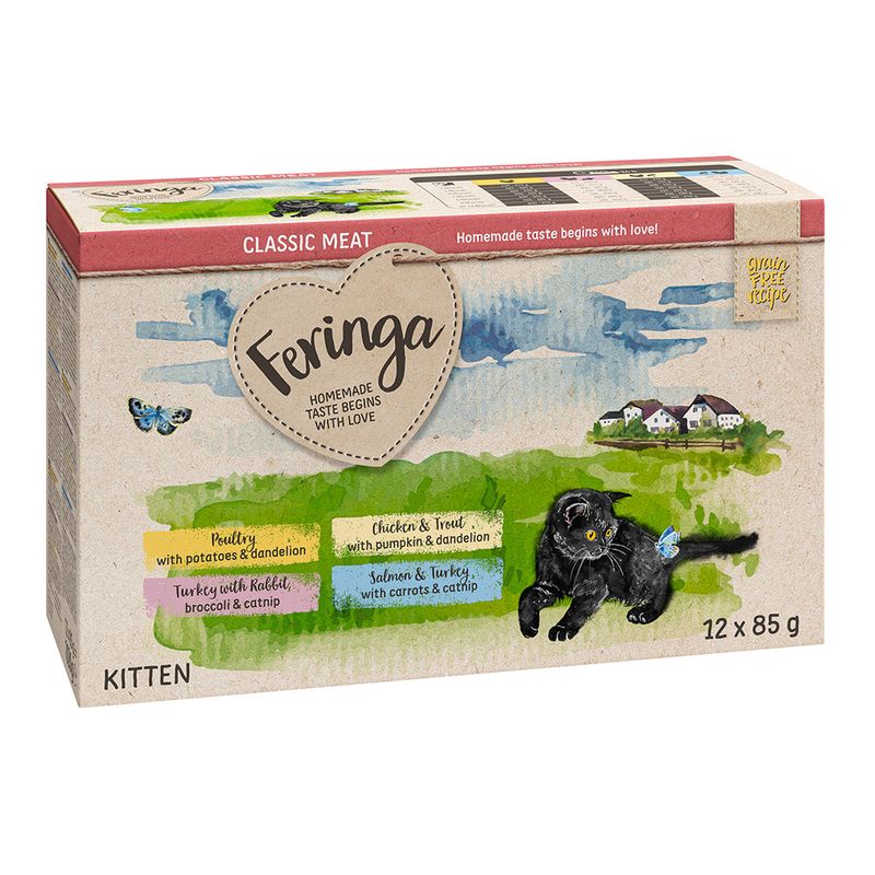 Feringa Classic Meat Menü Kitten Pouches 12 x 85 g