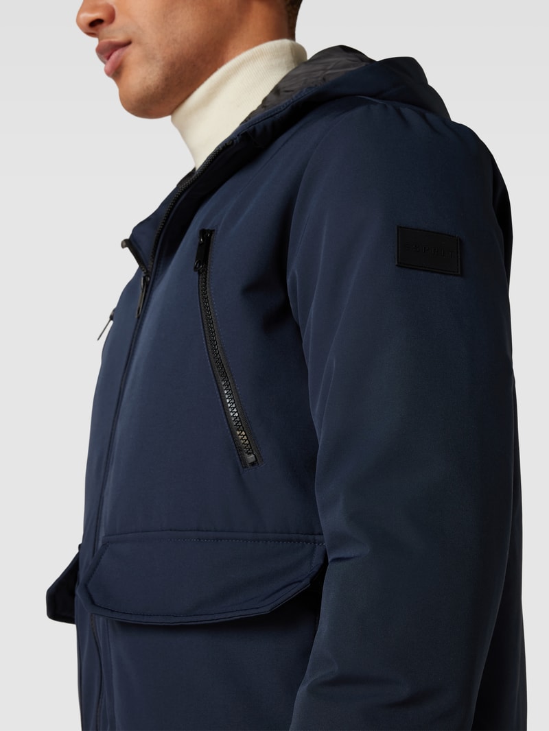 Parka mit Pattentaschen in marineblau