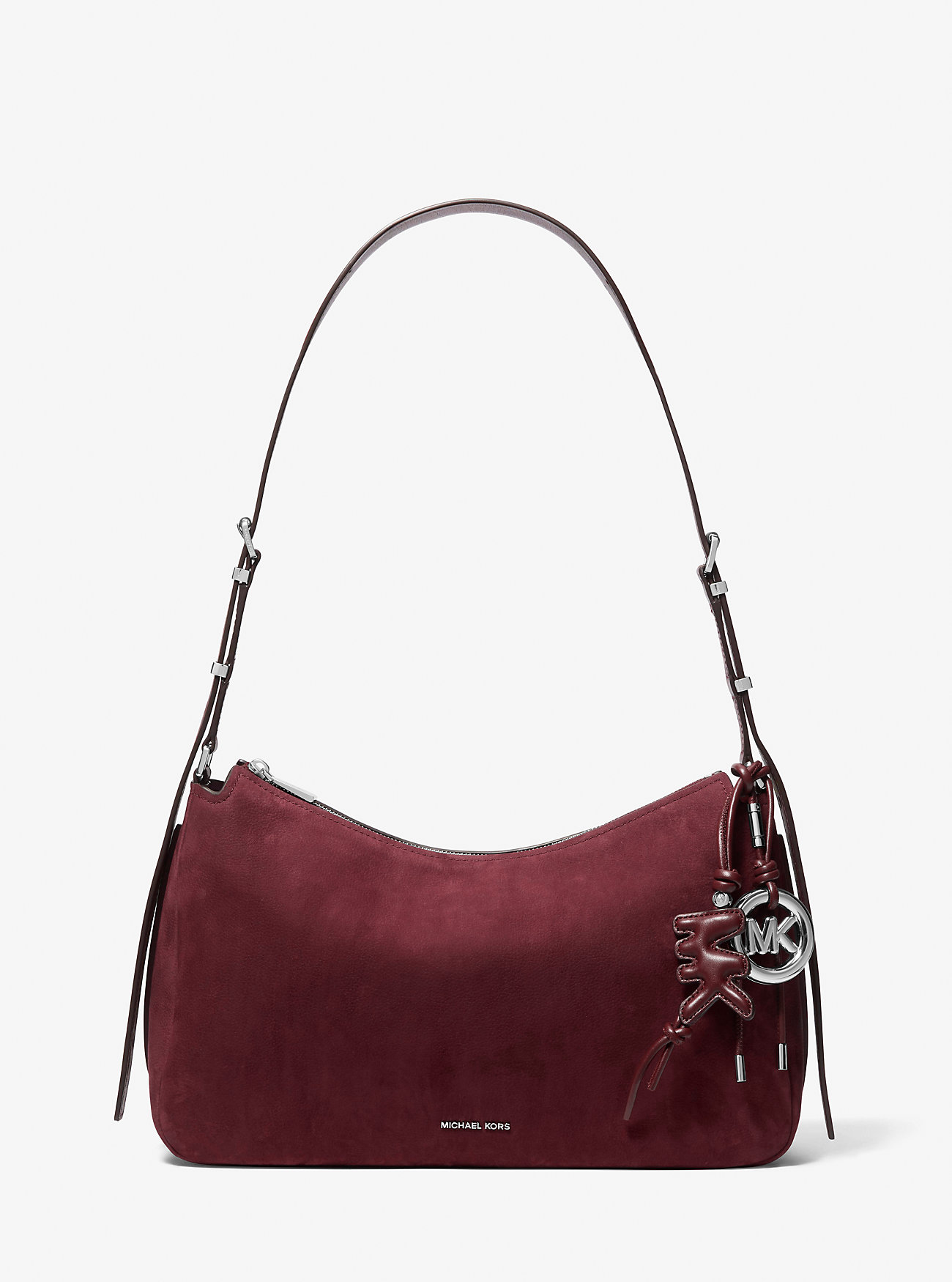 Puffy Logo Leather Bag Charm - OXBLOOD