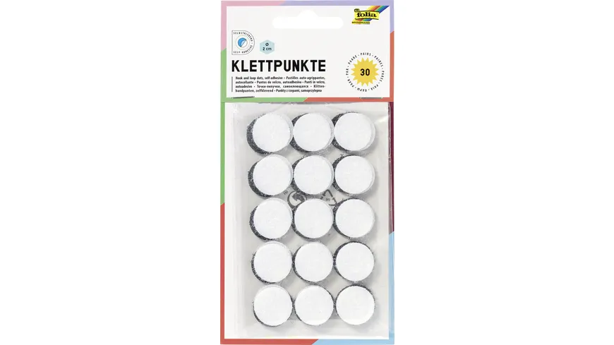 folia Klettpunkte 30 Stück Ø 2 cm sortiert