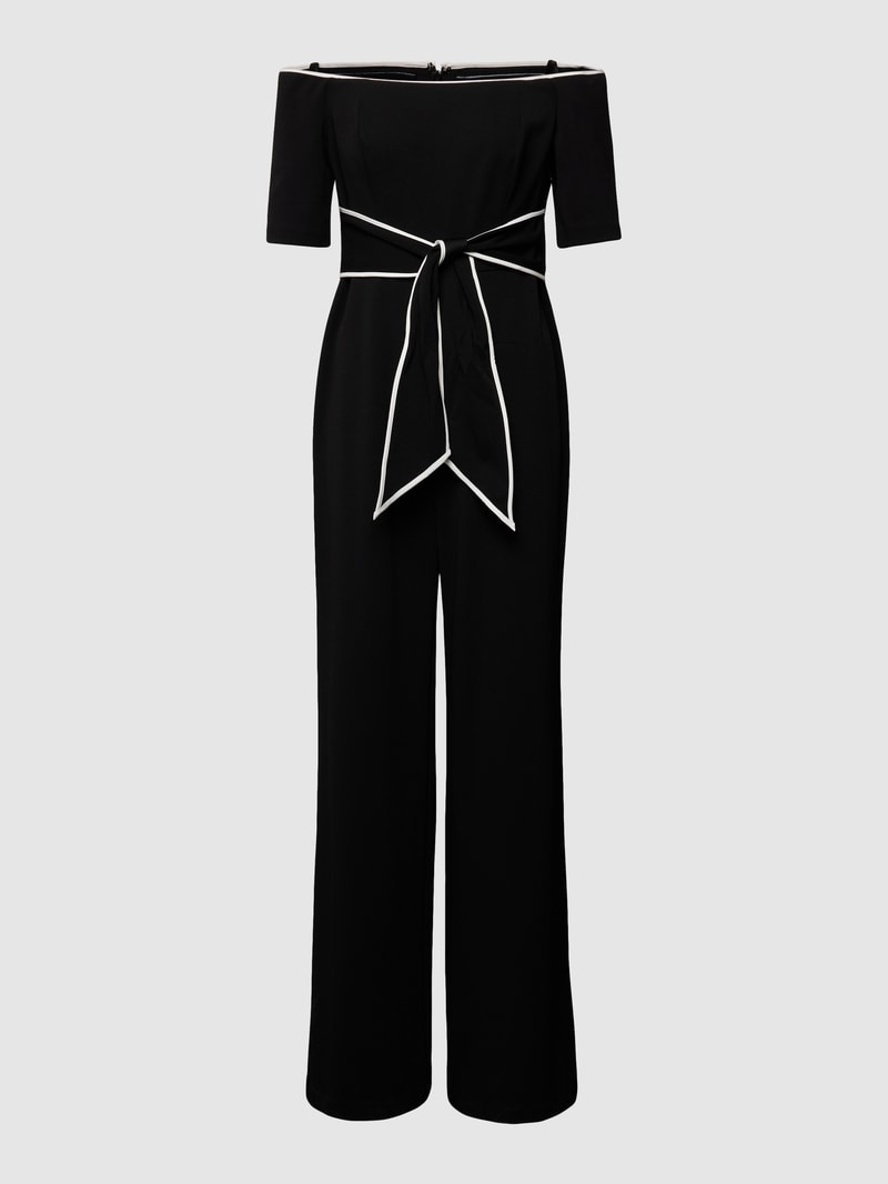 Jumpsuit mit Schleifen-Detail in schwarz