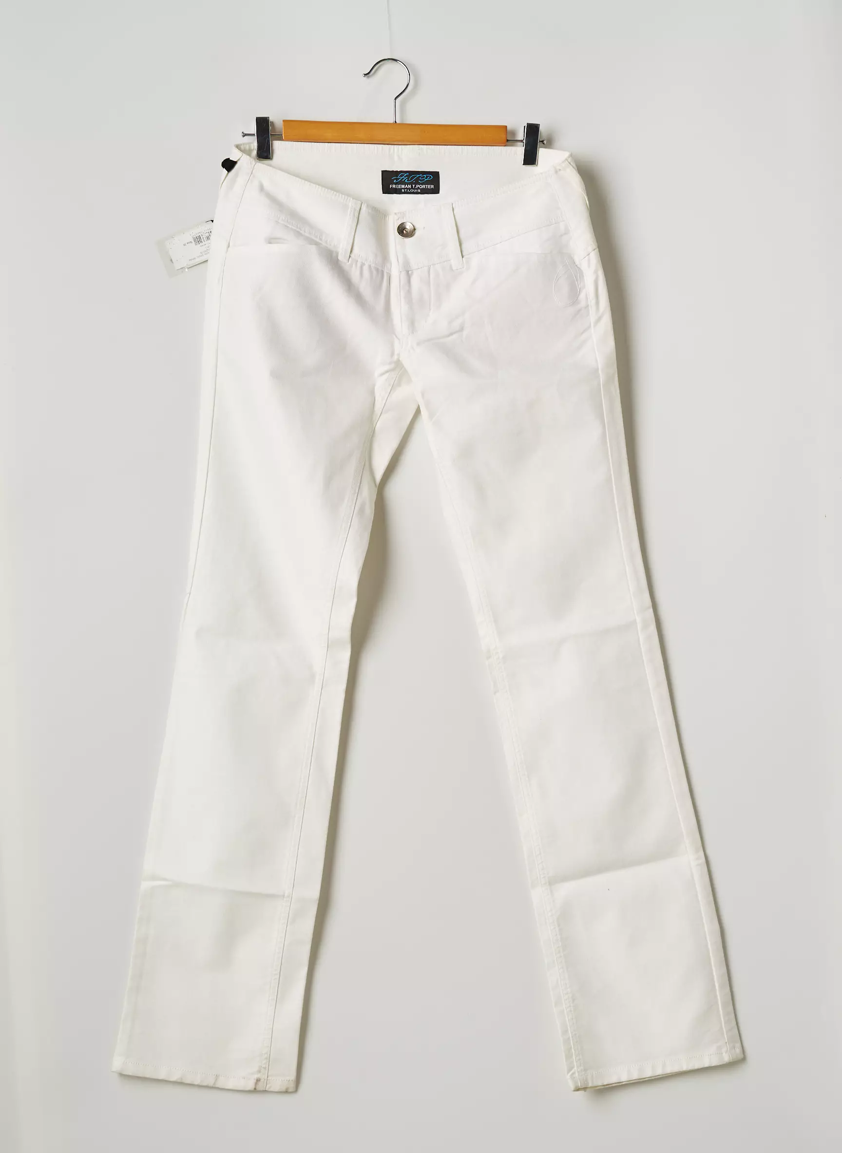 Freeman T Porter Jeans Coupe Droite Femme couleur blanc