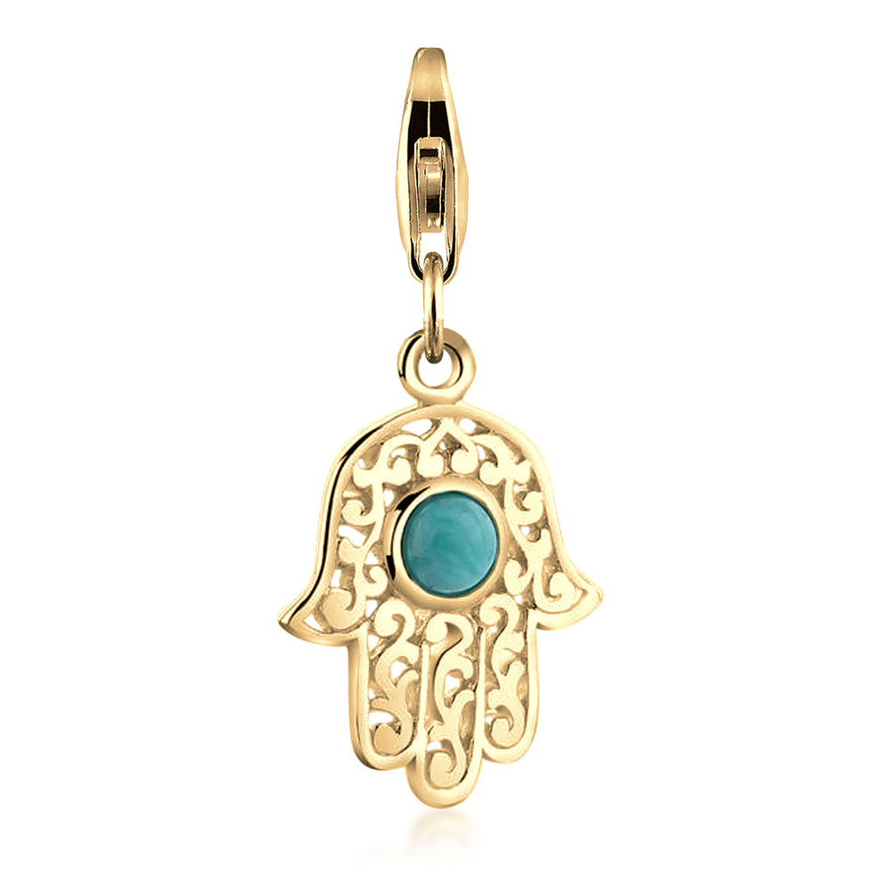 Nenalina Nenalina Amulette Femmes Hamsa pendentif main avec howlite pierres précieuses en  Pendentif
