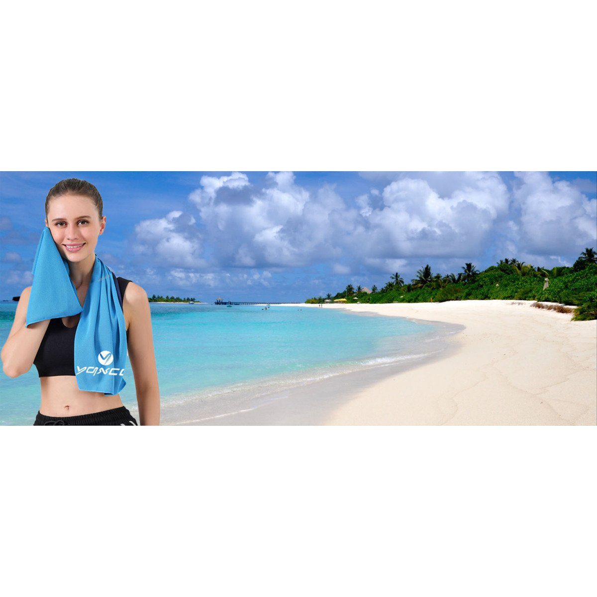 FeelGlad Sporthandtuch Kühlendes Handtuch 3 Stück 100x30 cm für Yoga,Golf,Reisen,Sport