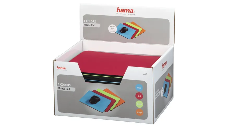 Hama Mauspad, Blau/Rot/Grün/Orange - sortiert