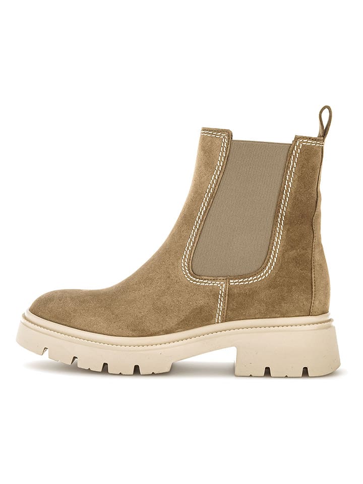 Gabor Leder-Chelsea-Boots in Khaki günstig kaufen