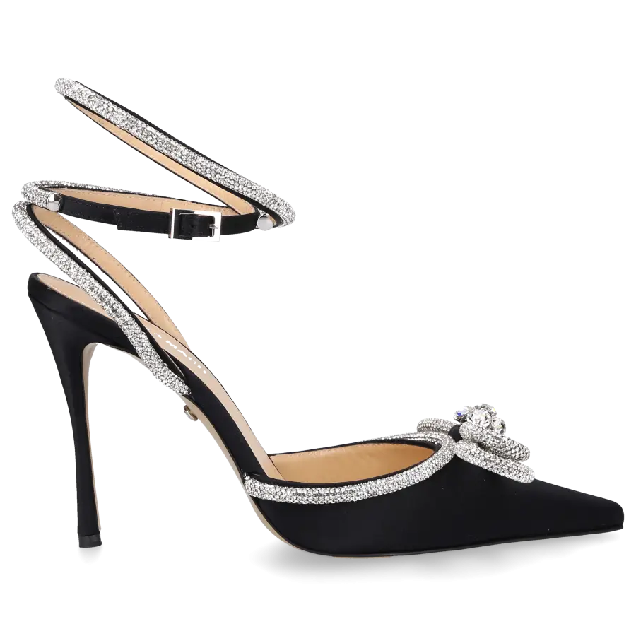 Mach & Mach - Pumps DOUBLE BOW Satin - schwarz