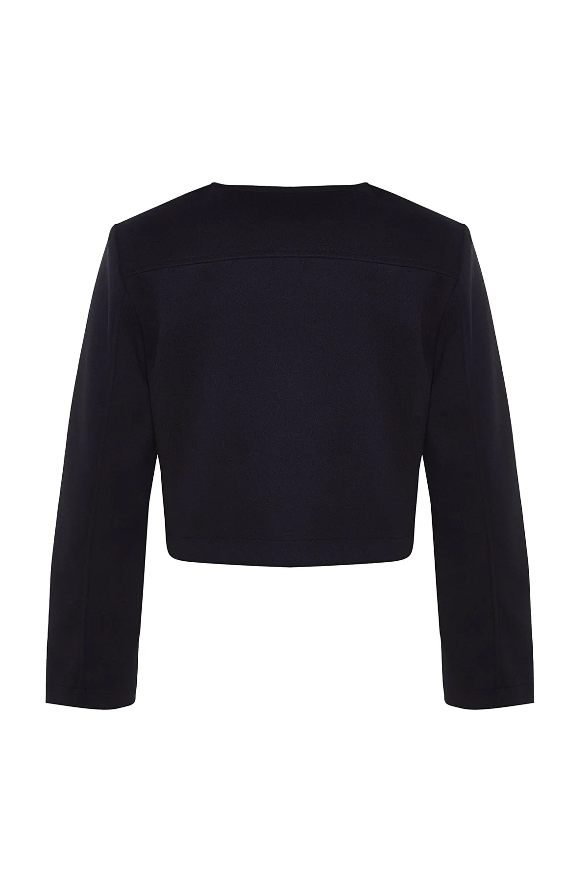Trendyol Collection  Marineblauer Kaschmir-Jackenmantel mit goldenen Knöpfen TWOAW24MO00132