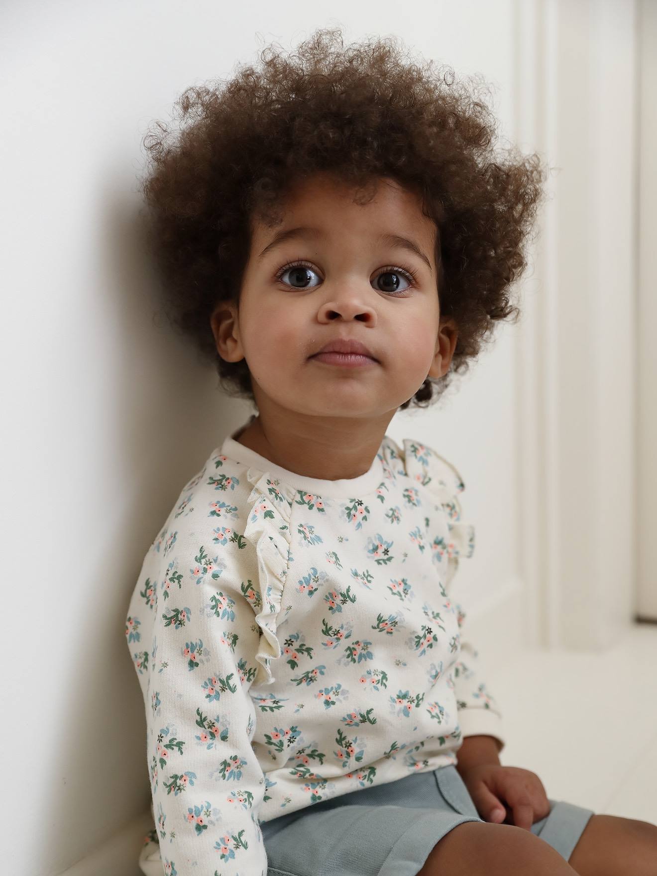 Vertbaudet Mädchen Baby Sweatshirt mit Rüschen - hellrosa