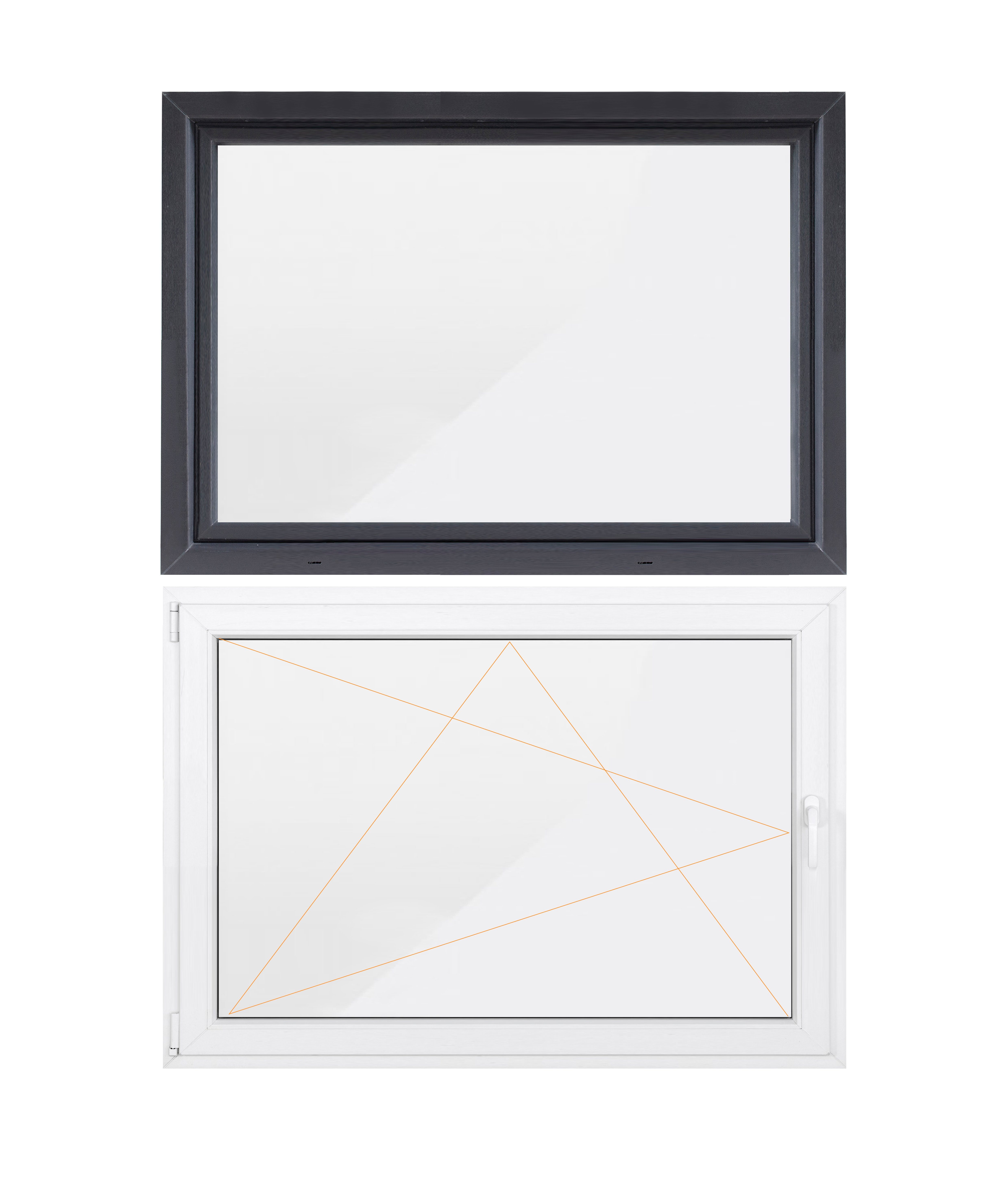 SN DECO GROUP Kellerfenster 1 Flügel, 800x500, außen anthrazit/innen weiß, 70 mm Profil, (Set), RC2 Sicherheitsbeschlag, Hochwertiges 5-Kammer-Profil