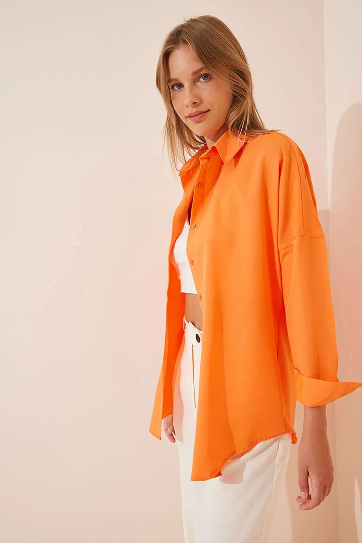 Happiness İstanbul  Hemd - Orange - Oversized