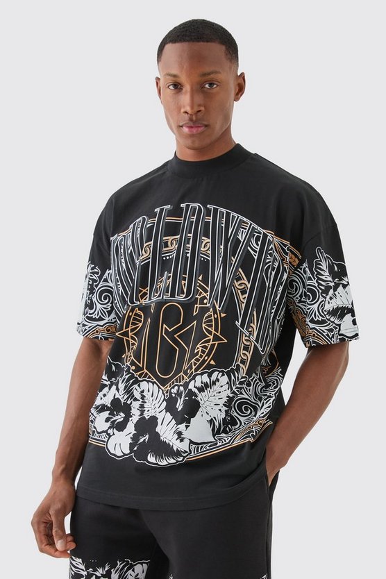 Oversize T-Shirt mit Worldwide-Print
