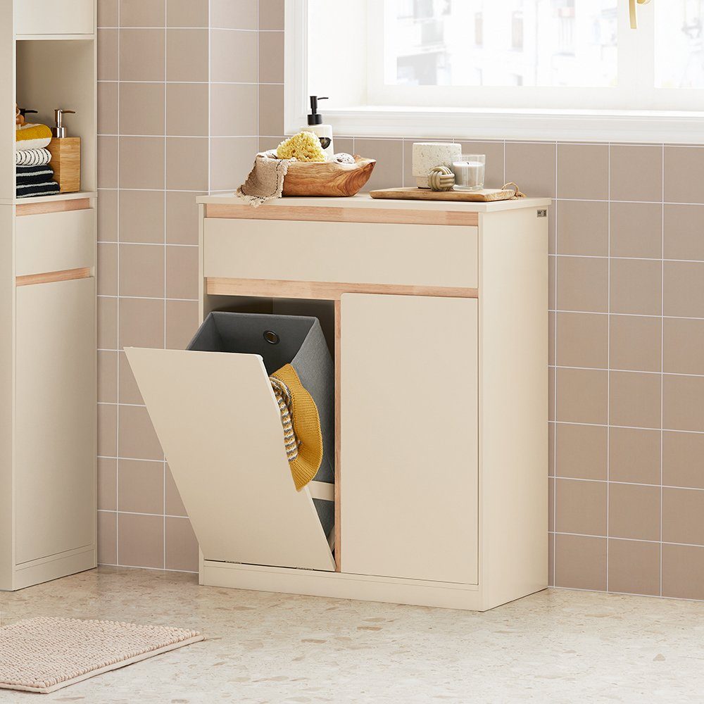SoBuy Wäscheschrank BZR79 mit ausklappbarem Wäschesäcken Wäschesack Wäschetruhe