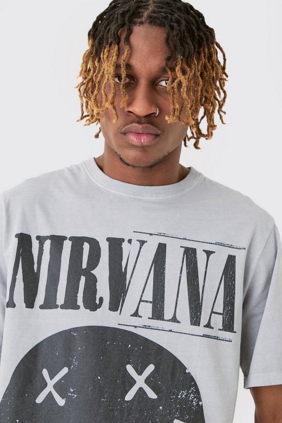 Tall T-Shirt mit lizenziertem Nirvana-Print