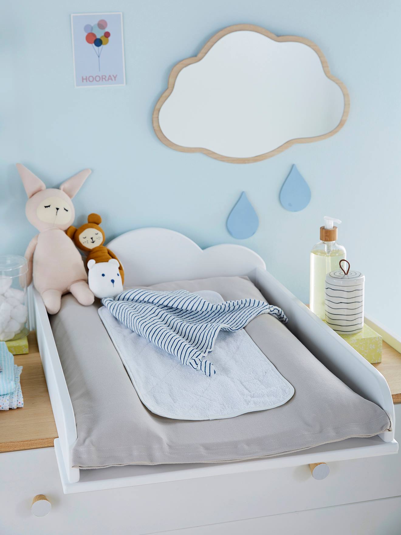 Plan à langer universel 52 cm Nuage blanc