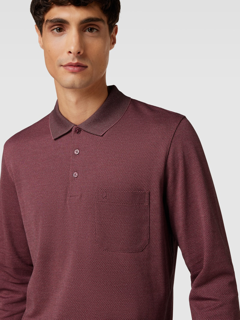 Poloshirt im langärmeligen Design Modell 'CARBON' in rot