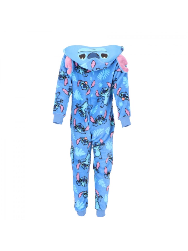 Lilo & Stitch Lilo & Stitch atmungsaktiver Korallen-Fleece Onesie Kinder in Blau günstig kaufen 98/104