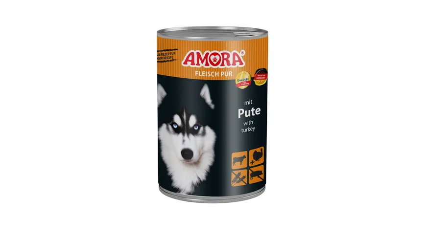 AMORA Hundenassfutter Fleisch Pur mit Pute 400 g