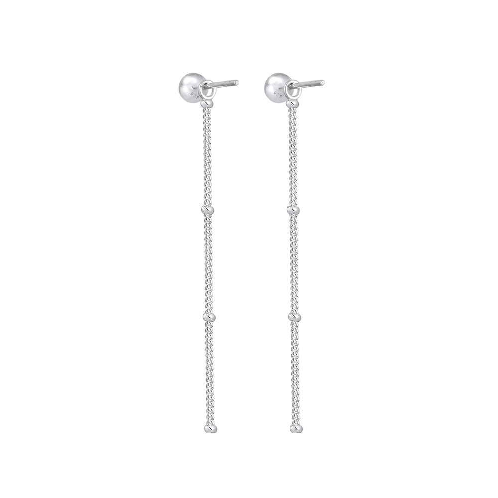 Elli Elli Boucles d'Oreilles Chaîne Minimale Basic Boucles d'Oreilles Femme - (925/100 Boucles d'oreilles