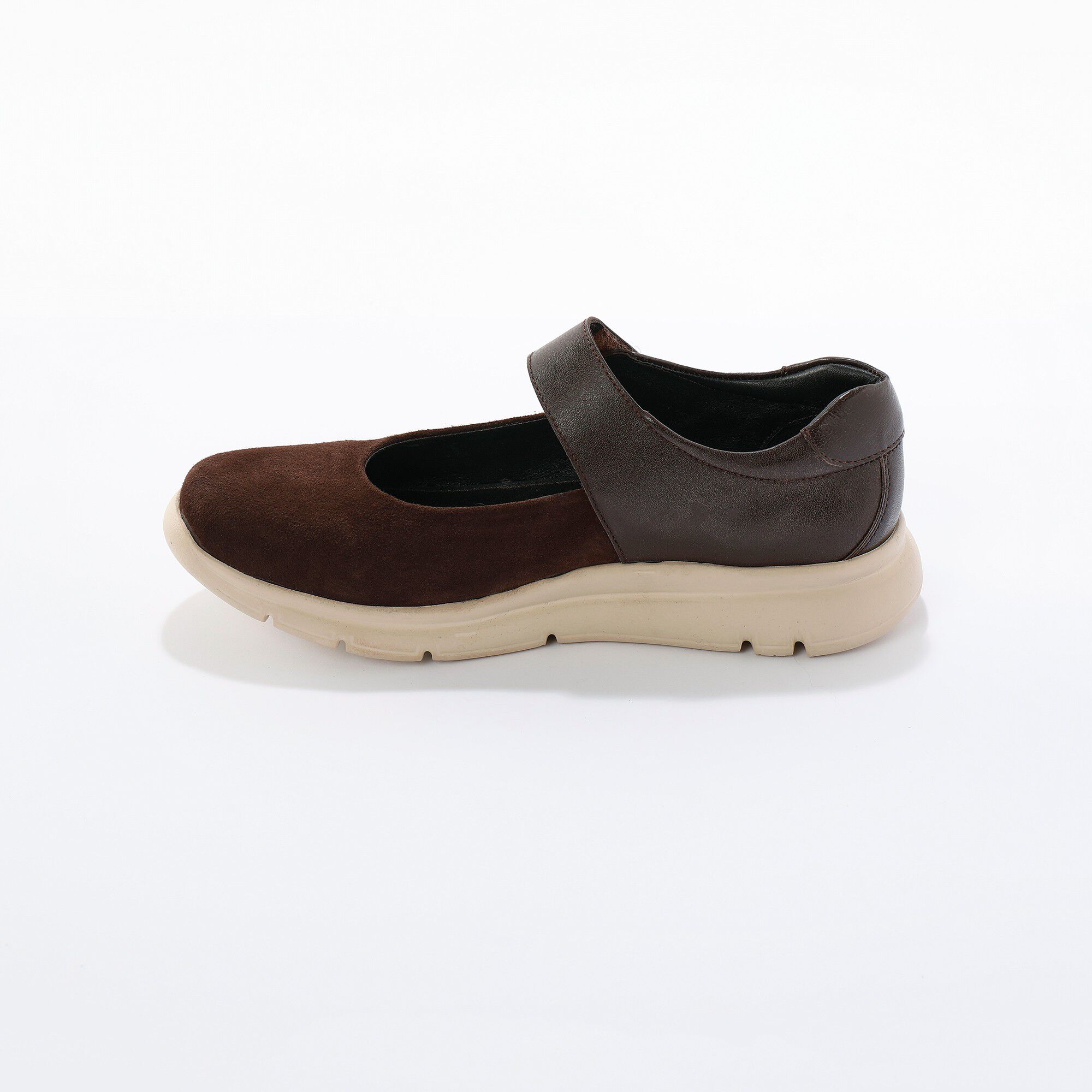Ballerines de marche scratchées, cuir