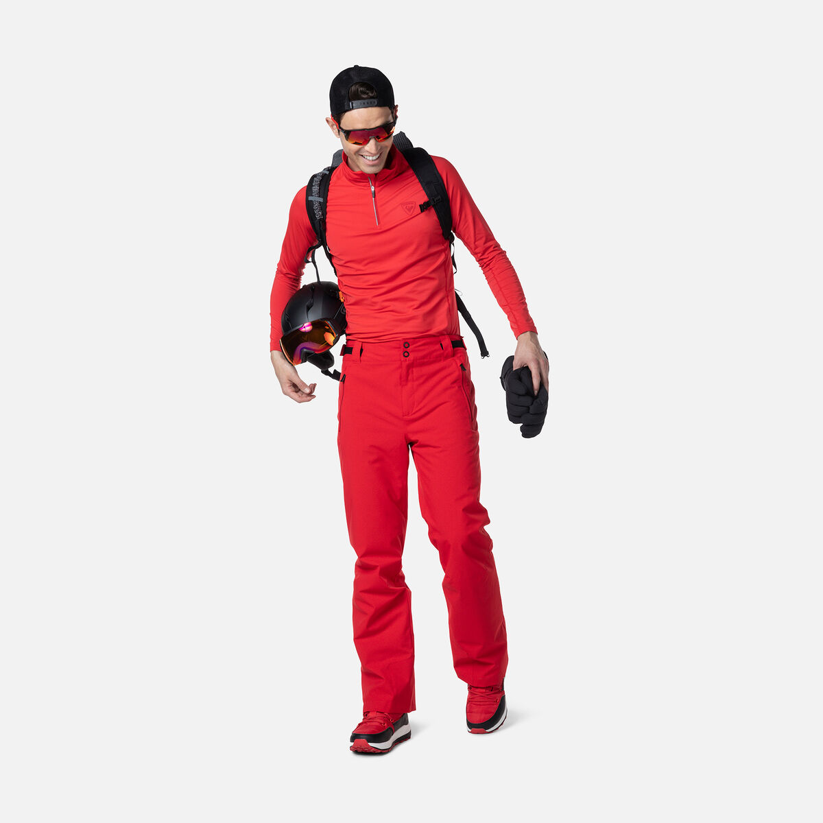Herren-Baselayer-Oberteil mit halbem Reißverschluss