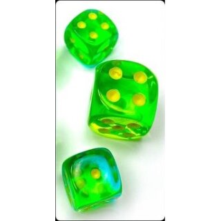 Gemini 12mm d6 Translucent Green-Teal/yellow Dice Block (36)