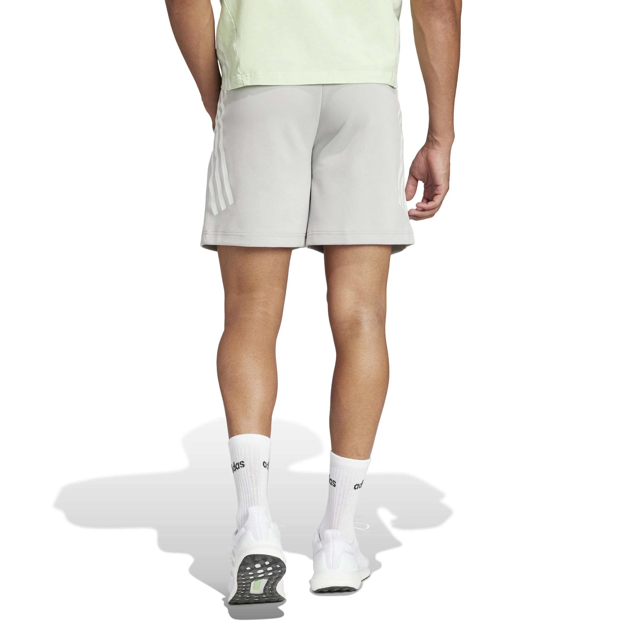 Future Icon 3 Stripes Shorts Herren - Hellgrau, Weiß