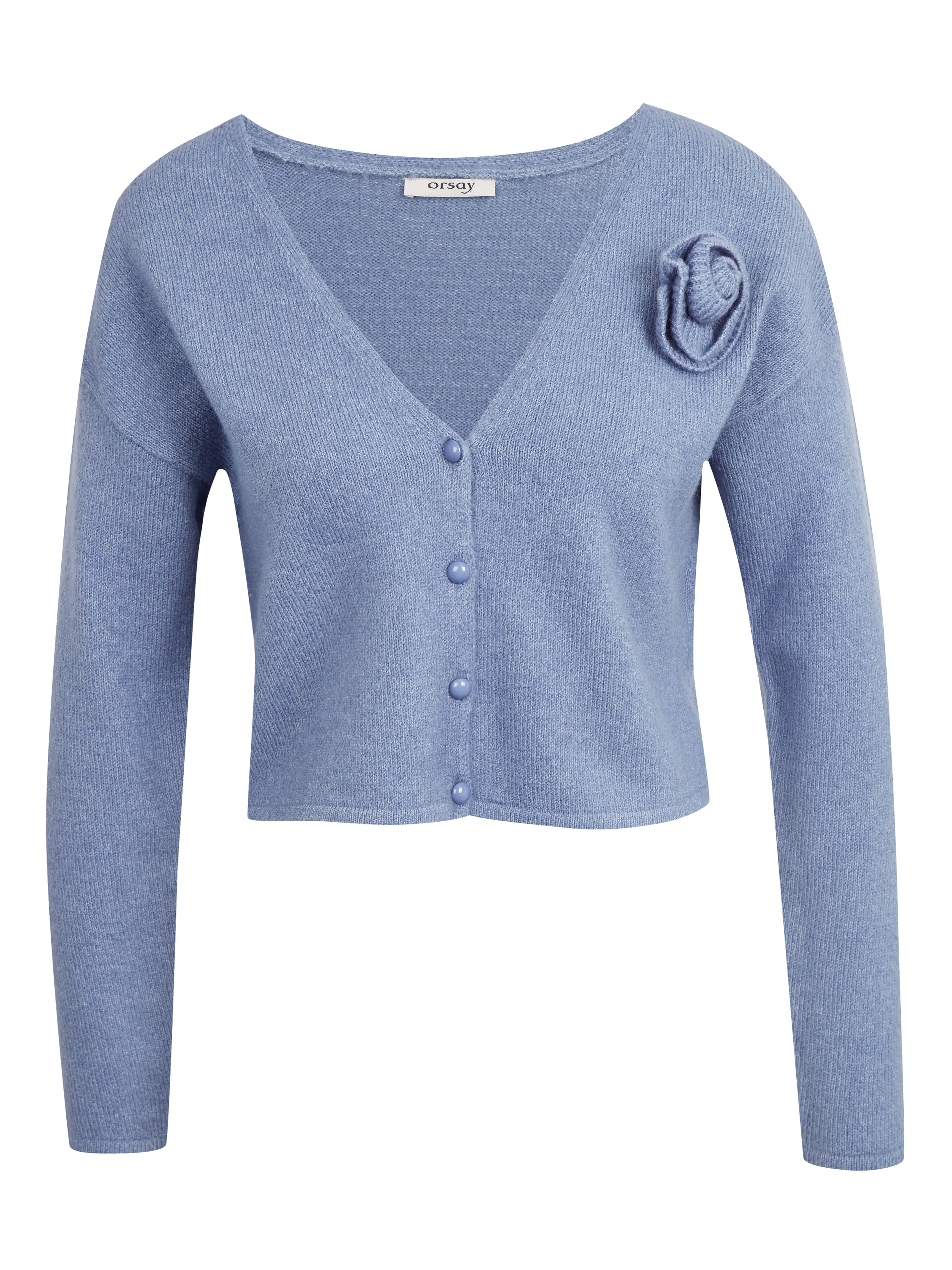 Blaue Damenstrickjacke mit Wollmischung ORSAY