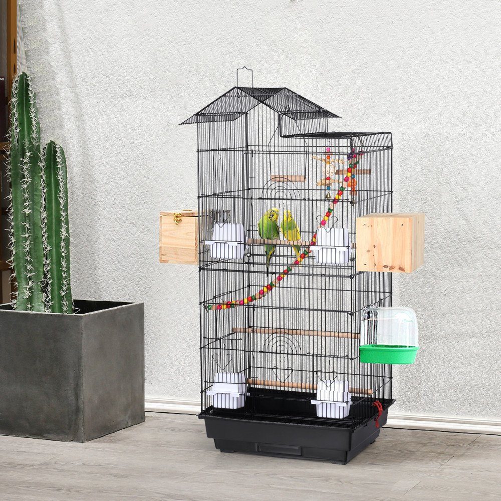 Yaheetech Vogelkäfig, Vogelvoliere mit Vogelspielzeuge Käfigspielzeug