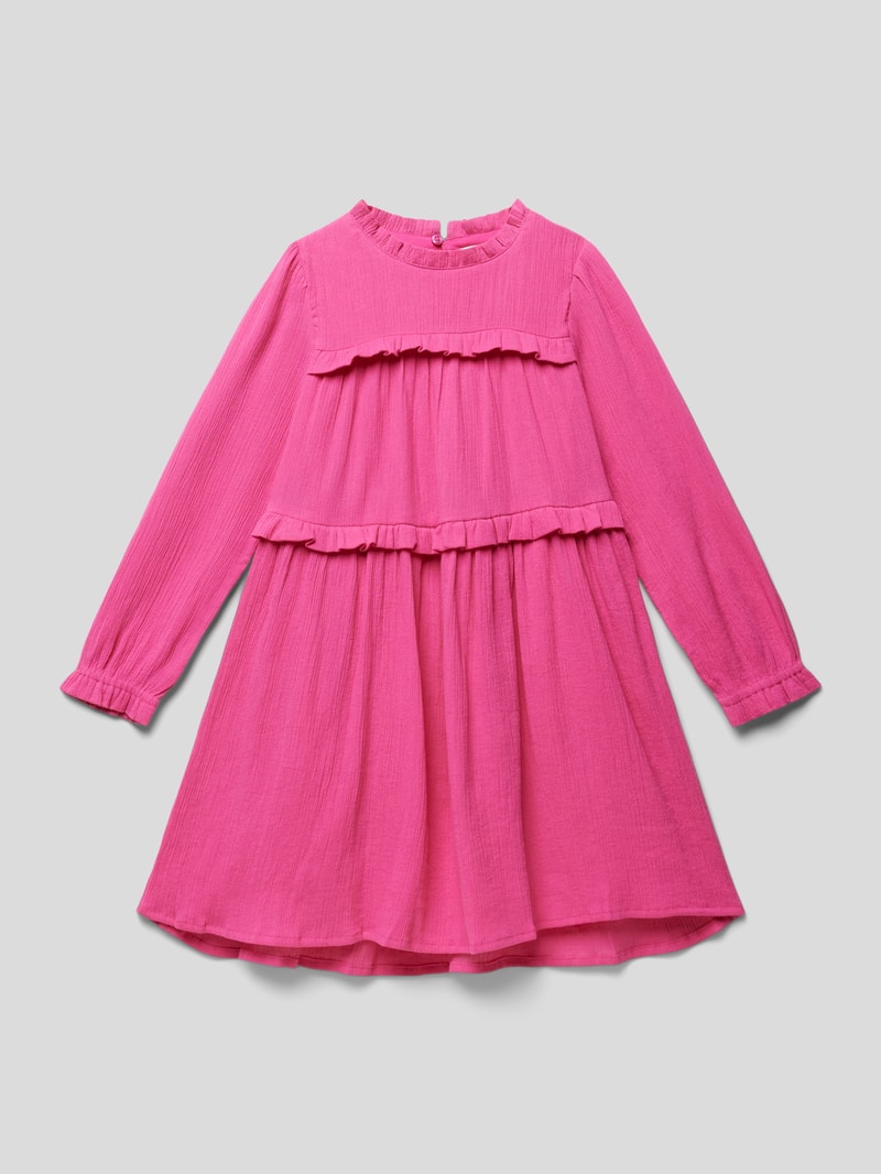 Knielanges Kleid mit Volants Modell 'Back to School' in pink