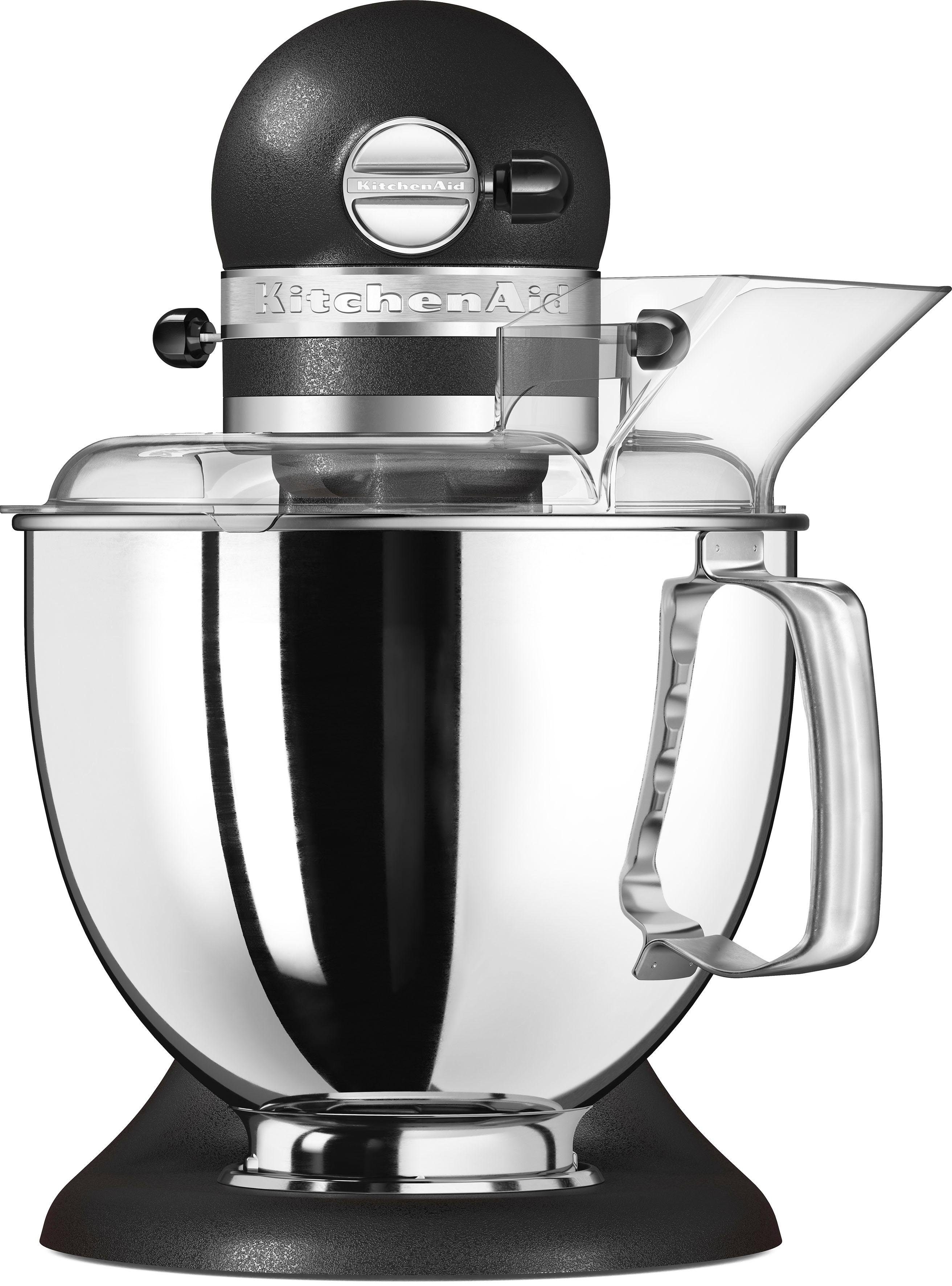 KitchenAid Küchenmaschine 5KSM175PSEBK GUSSEISEN SCHWARZ, 300 W, 4,8 l Schüssel, Gratis Wasserkocher, 2. Schüssel, Flexirührer (Wert ca. 347,-UVP)