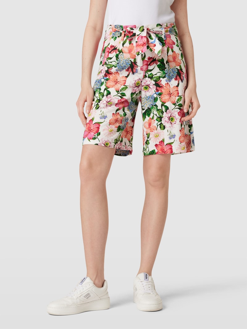 Shorts mit Allover-Muster in offwhite